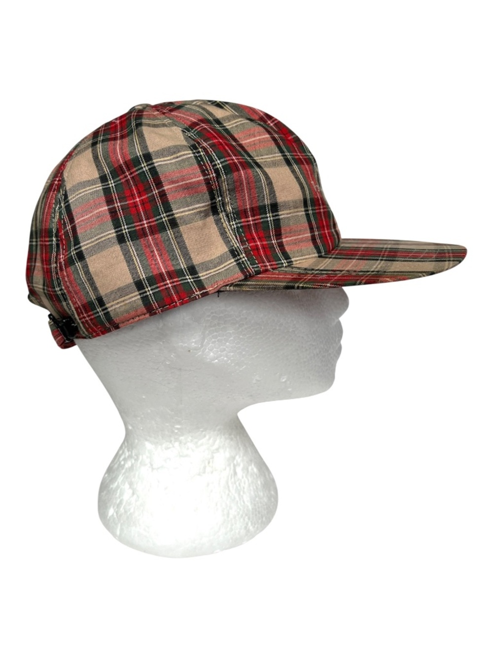 Polo Club Plaid Hat Cap Cotton Lightweight Flat Brim